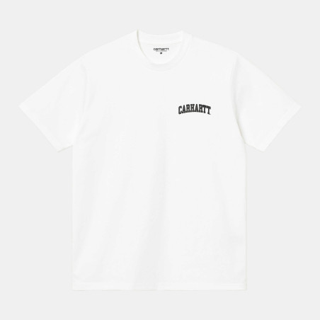 S/S University Script T-Shirt White / Black