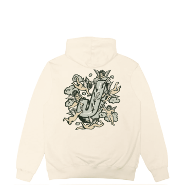 Zipped Hoodie Angels Beige