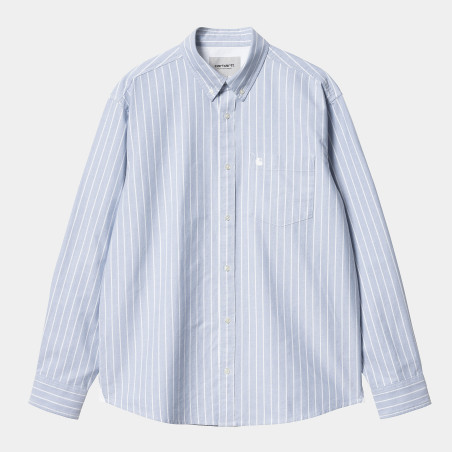 L/S Dowlen Shirt Stripe Bleach / White