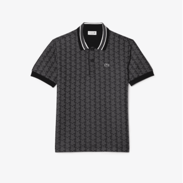 Lacoste - Polo monogramme Noir