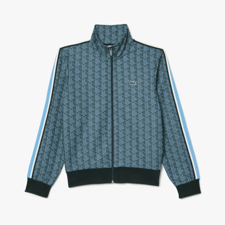 Lacoste - Veste zippé monogramme Vert / Bleu