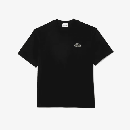 Lacoste - T-Shirt avec badge crocodile Noir