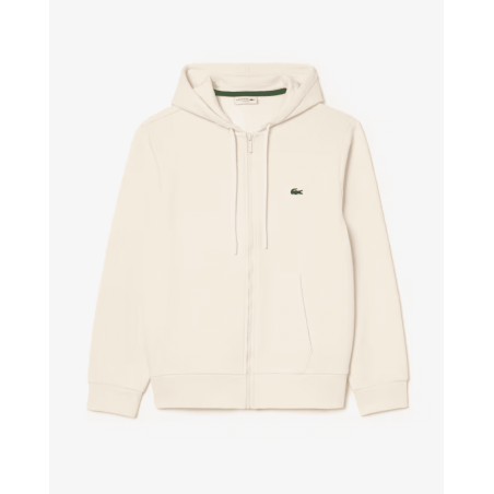 Lacoste - Sweatshirt Zippé Blanc Ecru