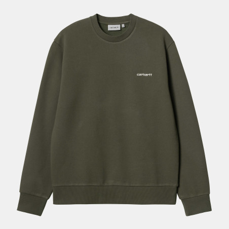 Script Embroidery Sweat Cypress / White