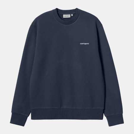 Script Embroidery Sweat Air Force Blue / White