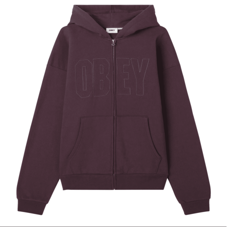 OBEY - Digable Extra Heavy Zip Hood Plum Perfect