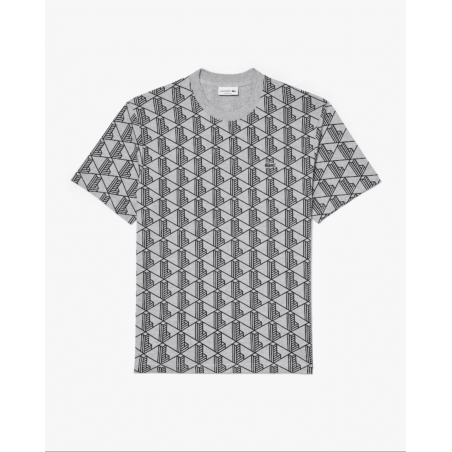 Lacoste - T-Shirt Coton Monogramme Gris