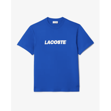 Lacoste T Shirt Coton Epais Sigle Bleu