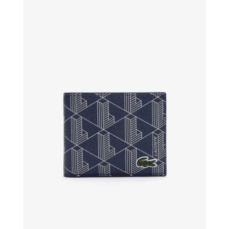 Lacoste - Porte Feuille Monogramme Bleu Marine