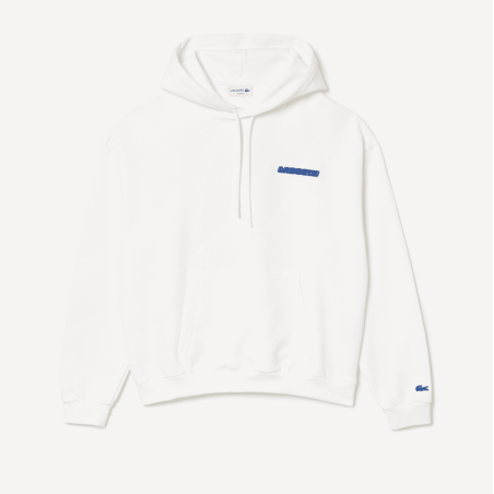 Lacoste - Hoodie Badge White / Bleu