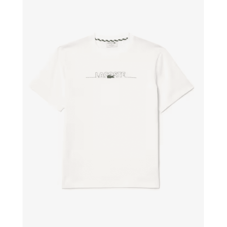 Lacoste - T-Shirt Blanc Brodé Noir