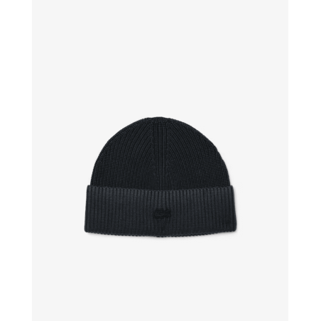 Lacoste - Bonnet coton côtelé effet délavé Noir