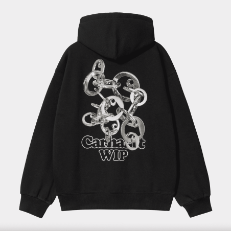 Hooded Charm Link Sweat Black / Silver