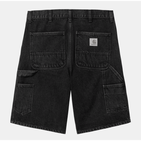 Single Knee Short Black (stone washed)