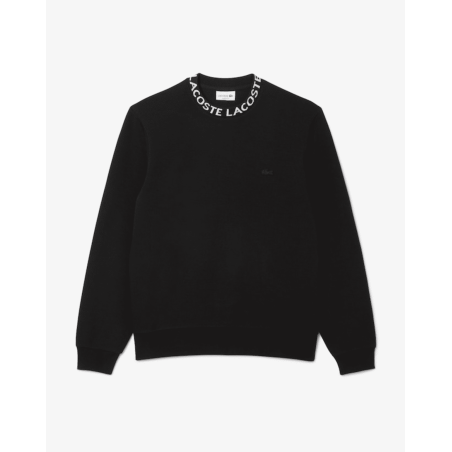 Lacoste - Sweatshirt jersey marquage jacquard Noir