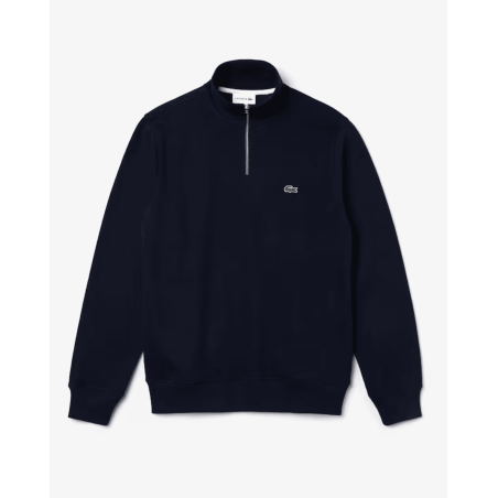 Lacoste - Sweatshirt zippé interlock col montant Marine