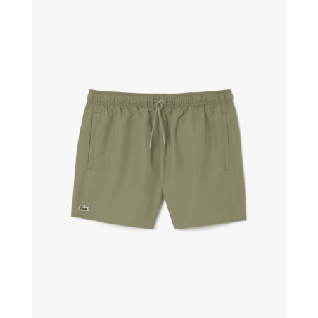 Lacoste - Short de bain léger uni Kaki / Vert