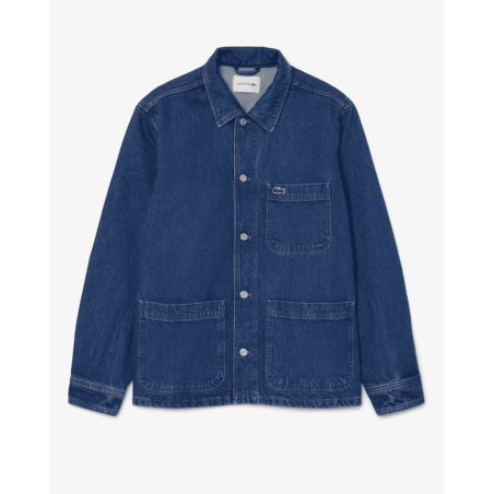 Lacoste - Veste surchemise denim Bleu