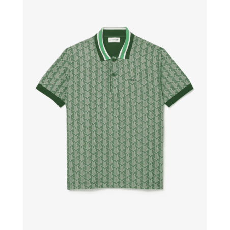 Lacoste - Polo monogramme Calathea / Sable