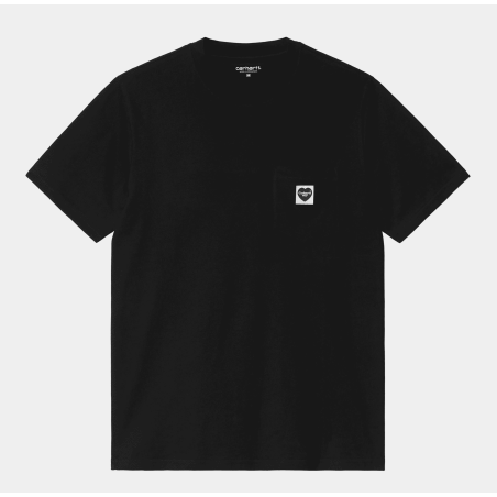 S/S Pocket Heart T-Shirt Black / Black