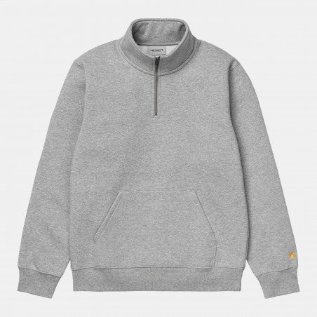 Chase Neck Zip Sweat Grey Heather / Gold