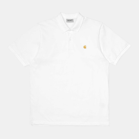 S/S Chase Pique Polo White / Gold