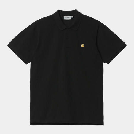 S/S Chase Pique Polo Black / Gold